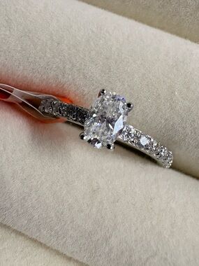 Sterling Silver Moissanite Solitaire Ring Size 6